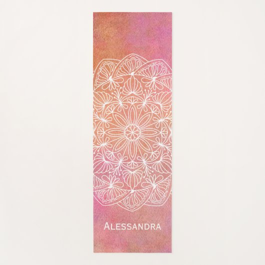 Moderne Waterverf Mandala - Gepersonaliseerd Yogamat (Voorkant)