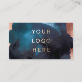 Moderne Waterverf marineblauw Roos goud Visitekaartje