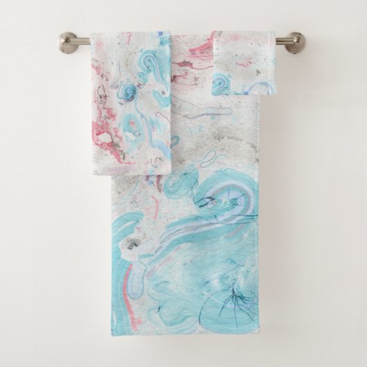 Moderne Waterverf marmer baddecor Bad Handdoek (Insitu)