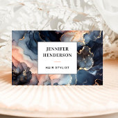 Moderne Waterverf marmeren agaat goudblauwe glitte Visitekaartje