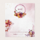 Moderne Waterverf Marsala Herfst Bouquet Wedding Kaart (Buitenkant ongevouwen)