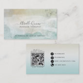 Moderne Waterverf Massagetherapeut QR-code Visitekaartje (Voorkant / Achterkant)