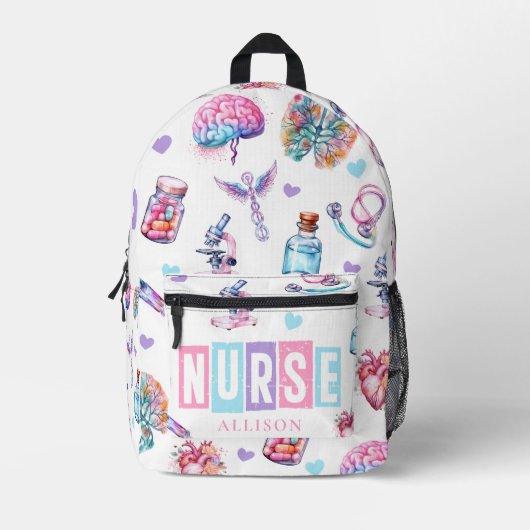 Moderne waterverf Medische Verpleegkundige Bedrukte Rugzak (Voorkant)