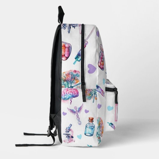 Moderne waterverf Medische Verpleegkundige Bedrukte Rugzak (Links)