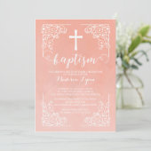 Moderne Waterverf meisjes Baptism Christening Cros Kaart (Staand voorkant)