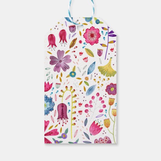 Moderne Waterverf met aangepast bericht Cadeaulabel (Achterkant)