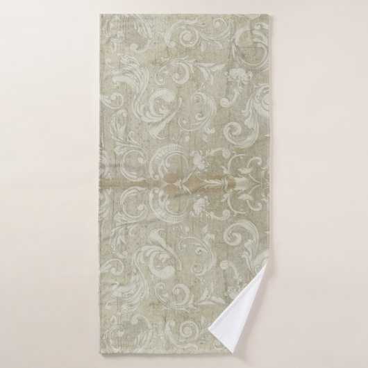  moderne Waterverf met grijze scroller Badhanddoek (Badhanddoek)