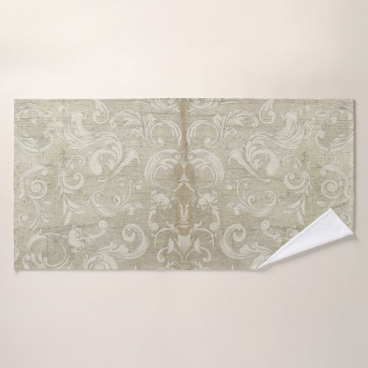  moderne Waterverf met grijze scroller Badhanddoek (Badhanddoek)