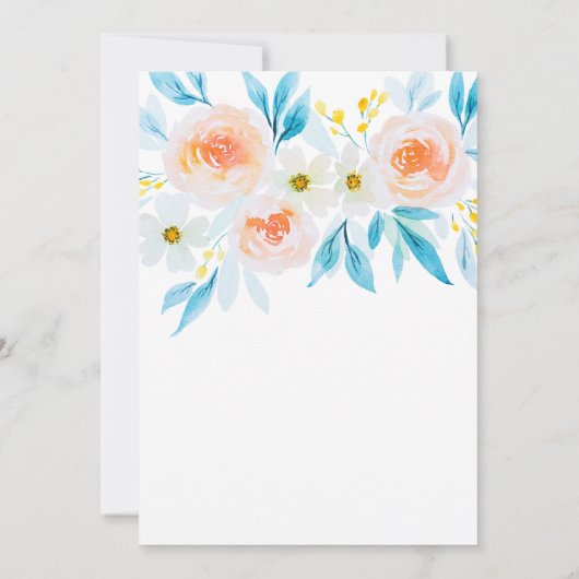 Moderne Waterverf met witte en blauwe rand Kaart (Achterkant)