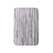 Moderne Waterverf met zwarte en witte strepen Badmat (Voorkant Verticaal)