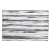 Moderne Waterverf met zwarte en witte strepen Kussensloop (Achterkant)