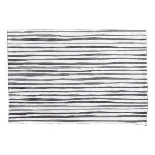 Moderne Waterverf met zwarte en witte strepen    Kussensloop