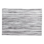 Moderne Waterverf met zwarte en witte strepen Kussensloop (Achterkant)