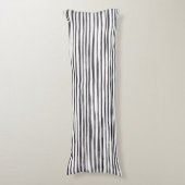 Moderne Waterverf met zwarte en witte strepen  Lichaamskussen (Voorkant Verticaal)