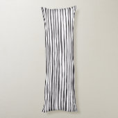 Moderne Waterverf met zwarte en witte strepen  Lichaamskussen (Achterkant (Verticaal))