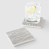 Moderne Waterverf met zwarte en witte strepen   Stenen Onderzetter (Zijkant)