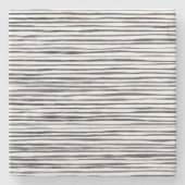 Moderne Waterverf met zwarte en witte strepen   Stenen Onderzetter (Voorkant)