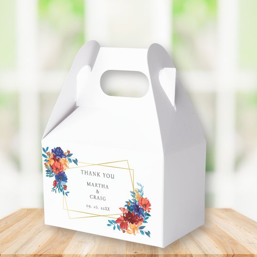 Moderne Waterverf Mexicaans Fiesta Bloemenbruiloft Bedankdoosjes