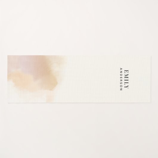 Moderne waterverf minimale elegante roze perzik yogamat (Voorkant (horizontaal))