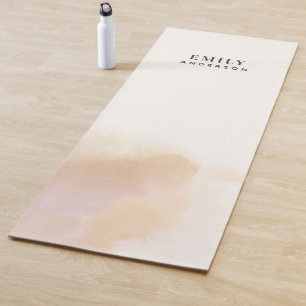 Moderne waterverf minimale elegante roze perzik yogamat
