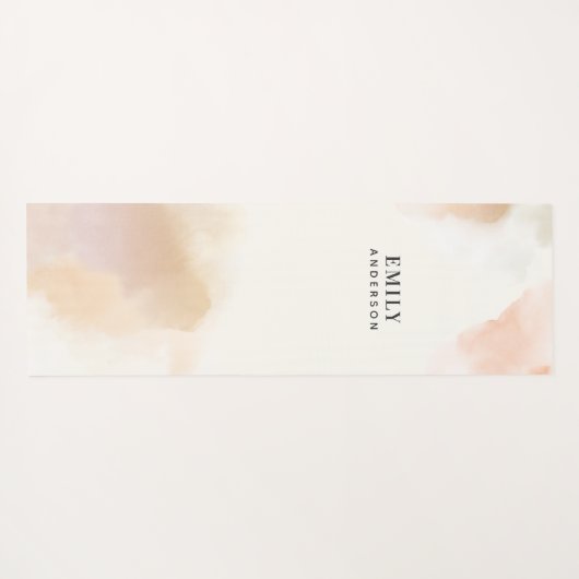 Moderne waterverf minimale elegante roze perzikyog yogamat (Achterkant (horizontaal))