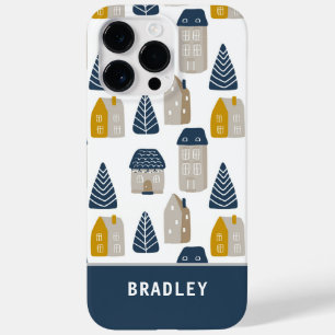 Moderne Waterverf minimalistische huispatroonnaam Case-Mate iPhone 14 Pro Max Hoesje