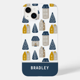 Moderne Waterverf minimalistische huispatroonnaam Case-Mate iPhone 14 Plus Hoesje