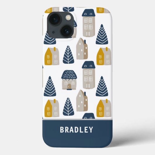 Moderne Waterverf minimalistische huispatroonnaam Case-Mate iPhone Case (Achterkant)