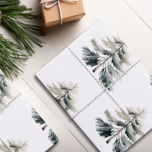 Moderne Waterverf minimalistische kerst Inpakpapier Vel