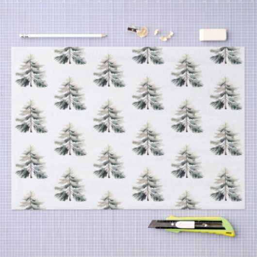 Moderne Waterverf minimalistische kerst Tissuepapier (Craft)