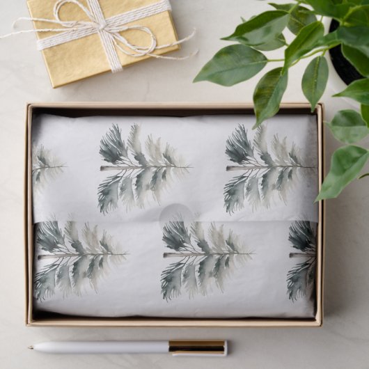 Moderne Waterverf minimalistische kerst Tissuepapier (Geschenk)