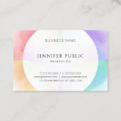 Moderne Waterverf minimalistische professionele le Visitekaartje (Achterkant)