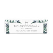 Moderne Waterverf Monogram Retouradreslabels Etiket (Voorkant)