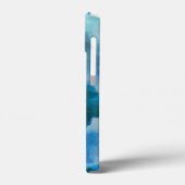 Moderne Waterverf Monogrammed Initialen Blue Green Case-Mate iPhone Case (Achterkant / Links)