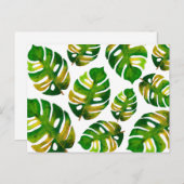 Moderne Waterverf Monstera Greenery Leaf Pattern Briefkaart (Voorkant / Achterkant)