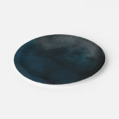 Moderne Waterverf Moody Blue Chic bruiloft Papieren Bordje (Gekanteld)