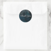 Moderne Waterverf Moody Blue Chic Wedding Favor Ronde Sticker (Tas)