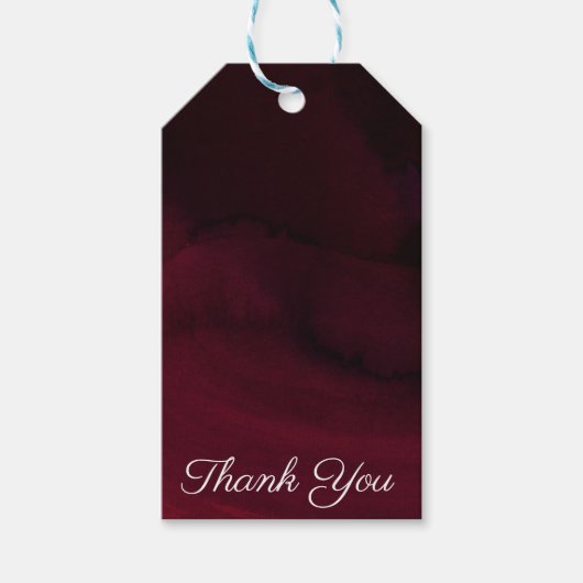 Moderne Waterverf Moody Maroon Burgundy Wedding Cadeaulabel (Voorkant)