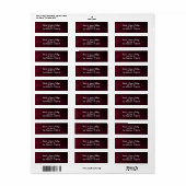 Moderne Waterverf Moody Maroon Burgundy Wedding Etiket (Full Sheet)