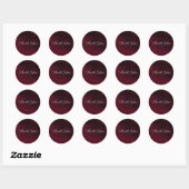 Moderne Waterverf Moody Maroon Burgundy Wedding Ronde Sticker (Vel)