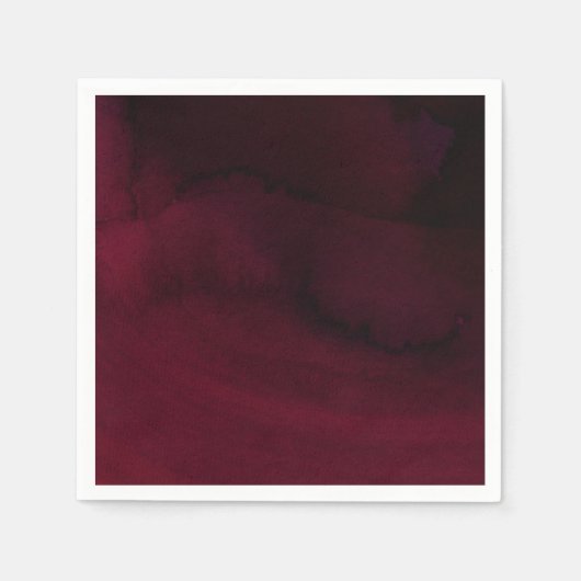 Moderne Waterverf Moody Maroon Burgundy Wedding Servet (Voorkant)