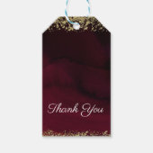 Moderne Waterverf Moody Maroon & Gold Wedding Cadeaulabel (Voorkant)