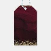 Moderne Waterverf Moody Maroon & Gold Wedding Cadeaulabel (Achterkant)