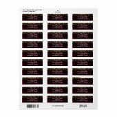Moderne Waterverf Moody Maroon & Gold Wedding Etiket (Full Sheet)