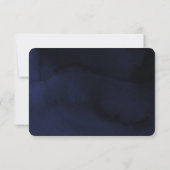 Moderne Waterverf Moody Navy Blue RSVP Antwoord (Achterkant)