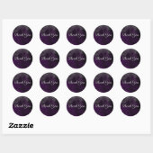 Moderne Waterverf Moody Plum Paarse bruiloft gunst Ronde Sticker (Vel)