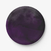 Moderne Waterverf Moody Plum Paarse bruiloft Papieren Bordje (Voorkant)