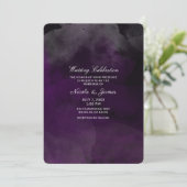 Moderne Waterverf Moody Plum Paarse Chic Wedding Kaart (Staand voorkant)