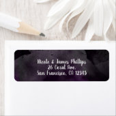 Moderne Waterverf Moody Plum Paarse Party Wedding Etiket (Insitu)