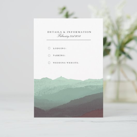 Moderne Waterverf Mountain-kaart Informatiekaartje (Staand voorkant)